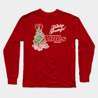 Distressed Ames Holiday Greetings Long Sleeve T-Shirt